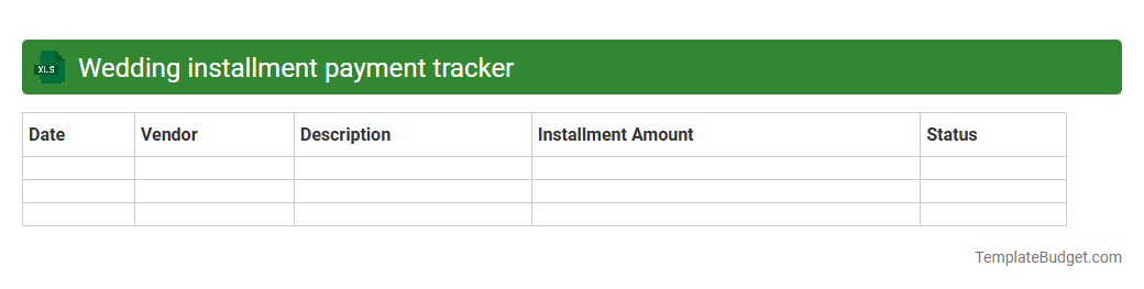 Wedding installment payment tracker
