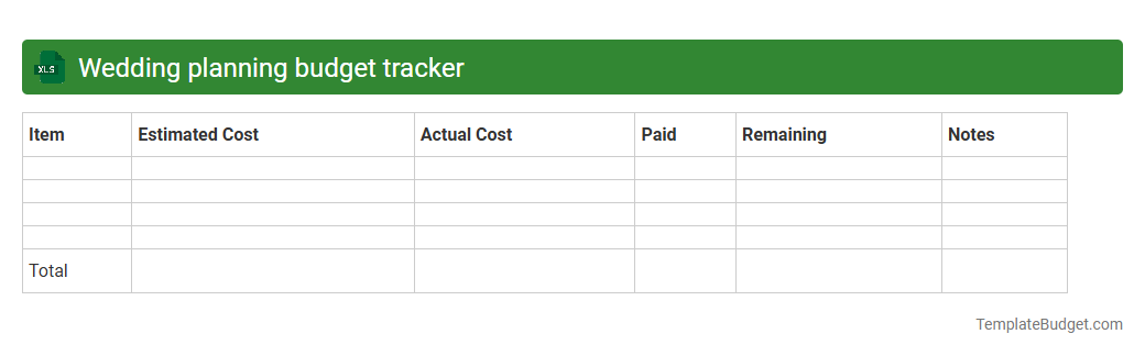 Wedding planning budget tracker