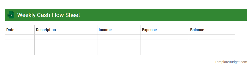 Weekly Cash Flow Sheet