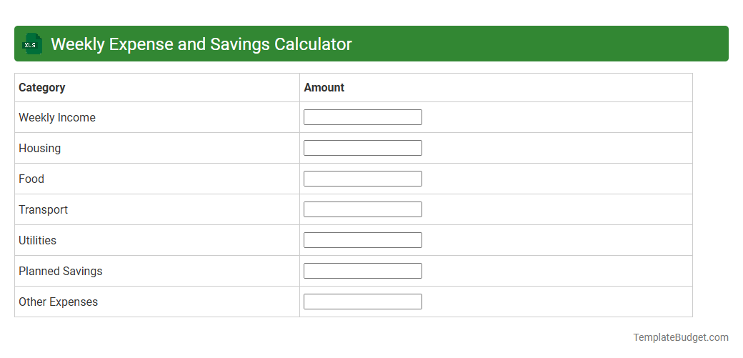 Weekly Expense and Savings Calculator
