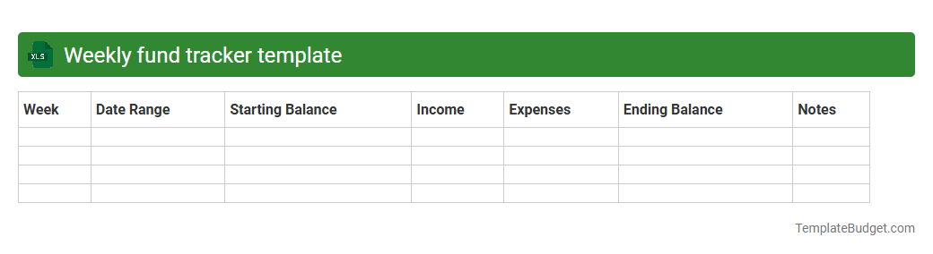 Weekly fund tracker template