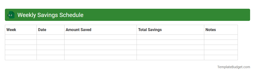 Weekly Savings Schedule