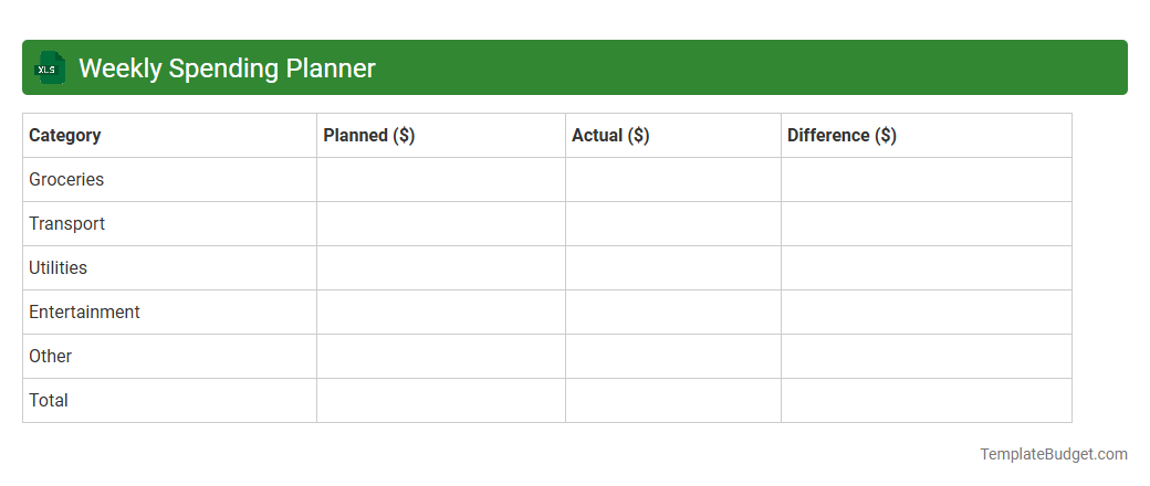 Weekly Spending Planner