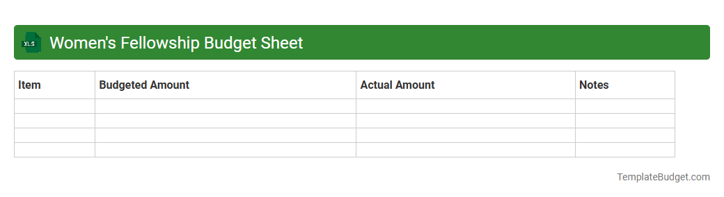 Women's Fellowship Budget Sheet