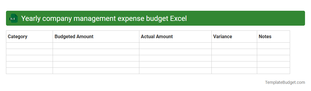Yearly company management expense budget Excel