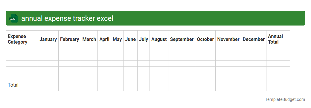 annual expense tracker excel
