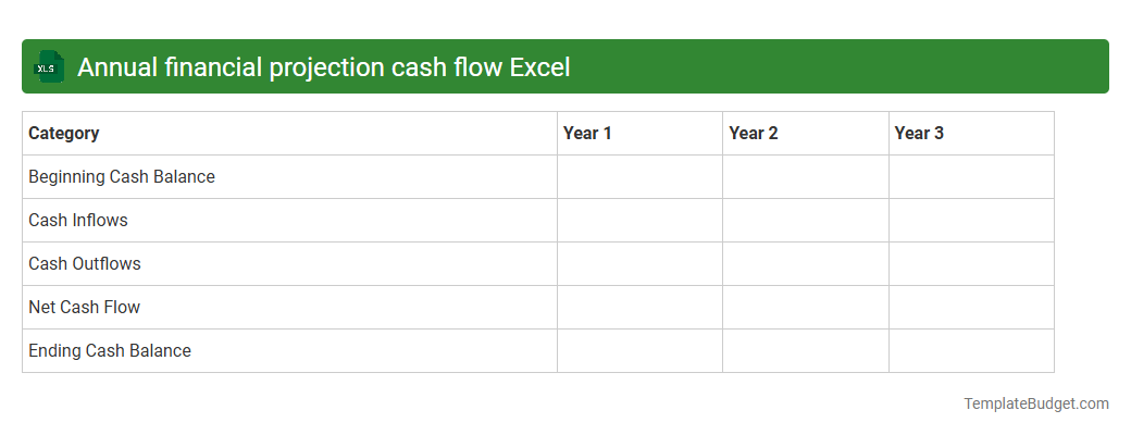 Annual financial projection cash flow Excel