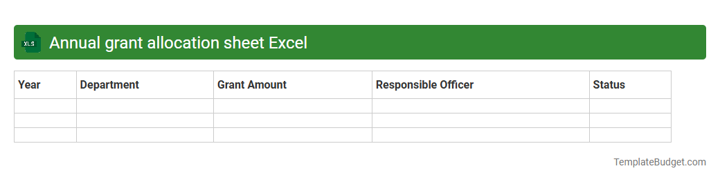 Annual grant allocation sheet Excel