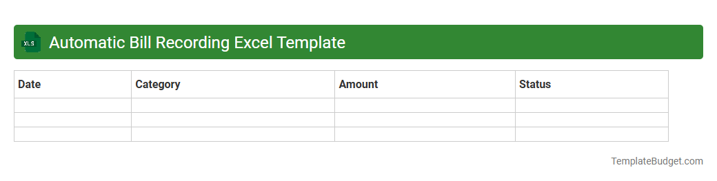 Automatic Bill Recording Excel Template