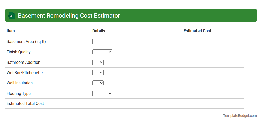 Basement Remodeling Cost Estimator