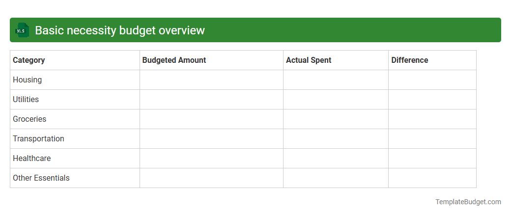 Basic necessity budget overview