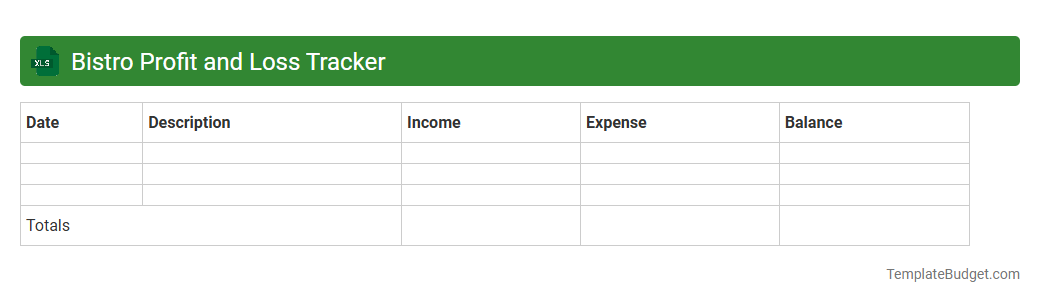 Bistro Profit and Loss Tracker
