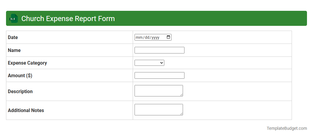 Church Expense Report Form