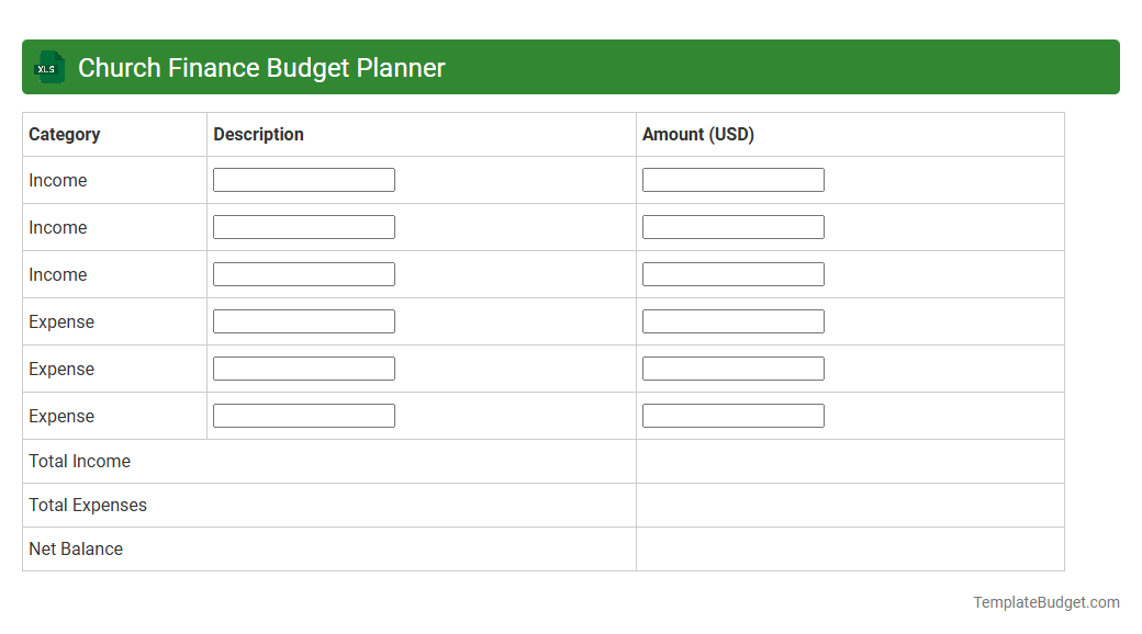 Church Finance Budget Planner