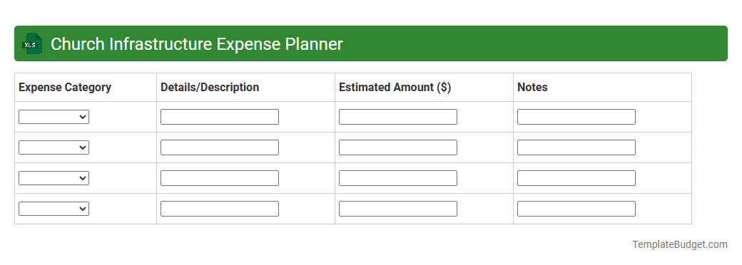 Church Infrastructure Expense Planner