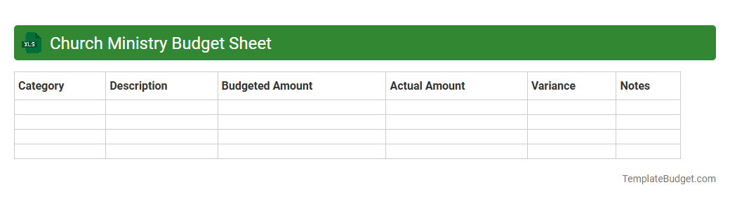 Church Ministry Budget Sheet