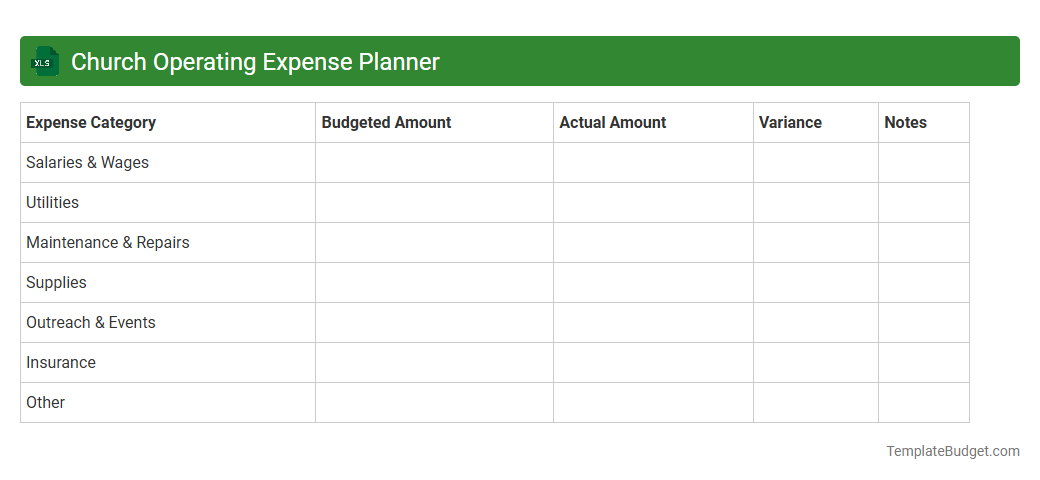Church Operating Expense Planner