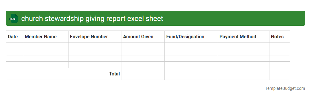 church stewardship giving report excel sheet