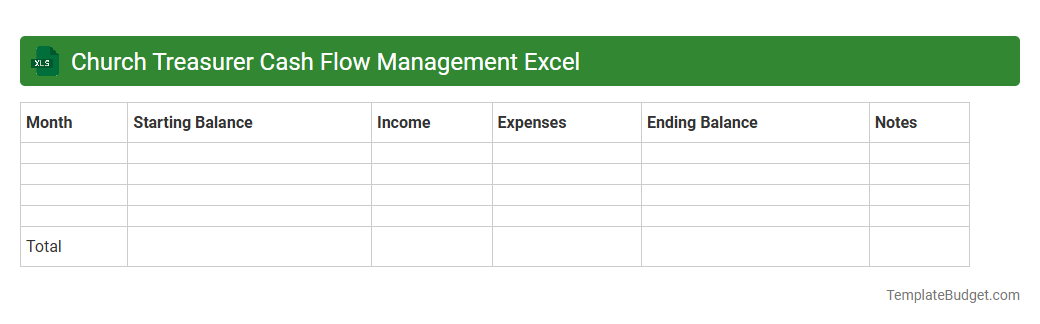 Church Treasurer Cash Flow Management Excel