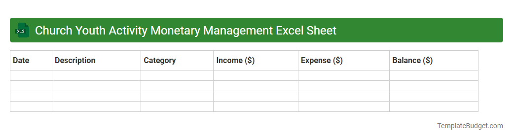 Church Youth Activity Monetary Management Excel Sheet