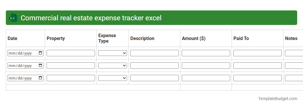 Commercial real estate expense tracker excel