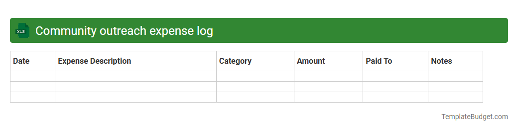 Community outreach expense log