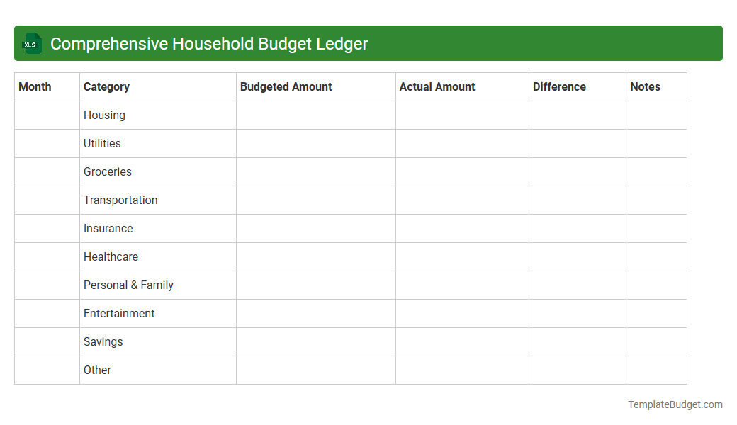 Comprehensive Household Budget Ledger