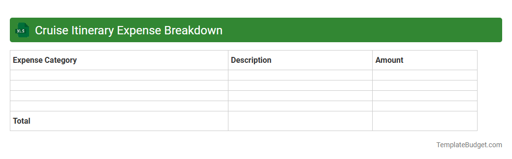 Cruise Itinerary Expense Breakdown