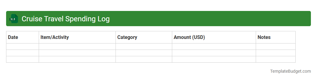 Cruise Travel Spending Log