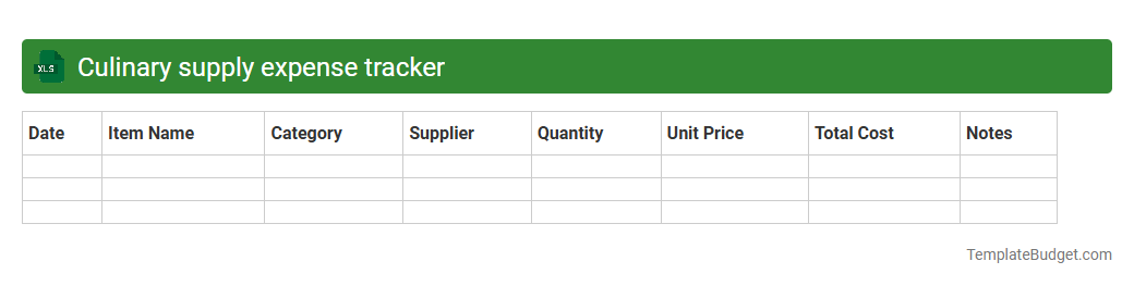 Culinary supply expense tracker