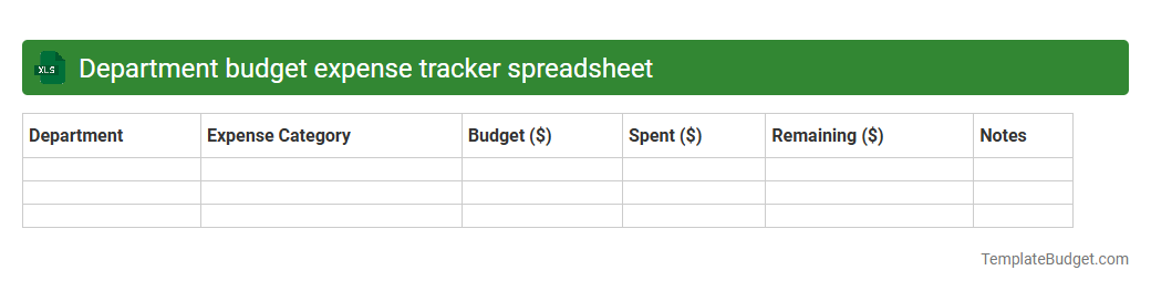 Department budget expense tracker spreadsheet