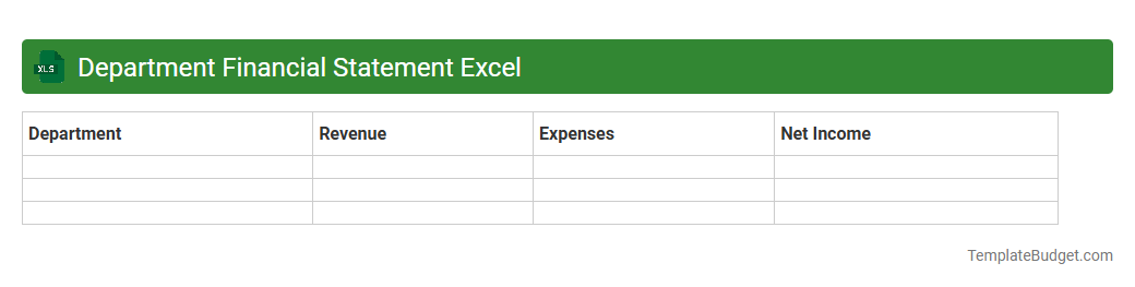 Department Financial Statement Excel