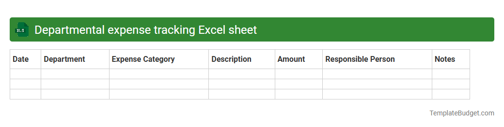 Departmental expense tracking Excel sheet
