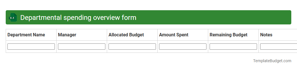 Departmental spending overview form