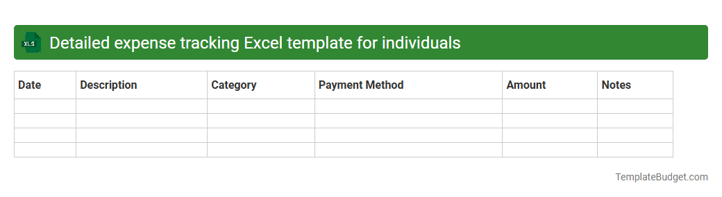 Detailed expense tracking Excel template for individuals