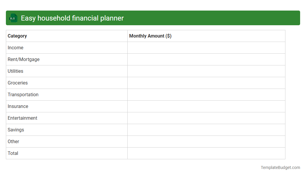 Easy household financial planner