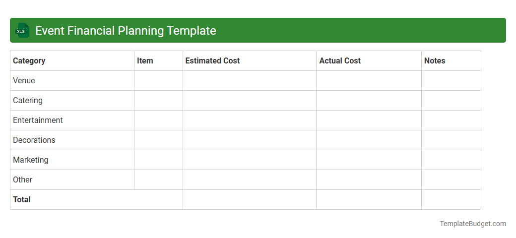 Event Financial Planning Template