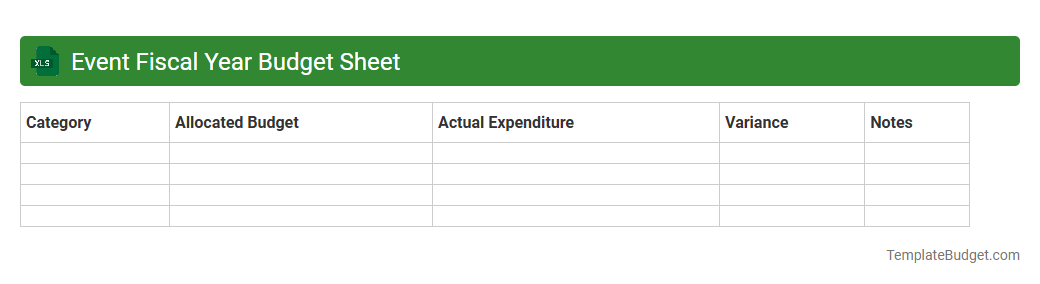 Event Fiscal Year Budget Sheet