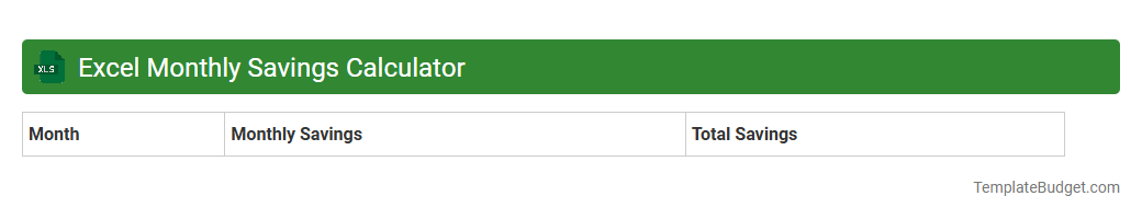 Excel Monthly Savings Calculator