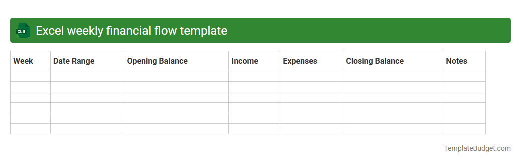 Excel weekly financial flow template