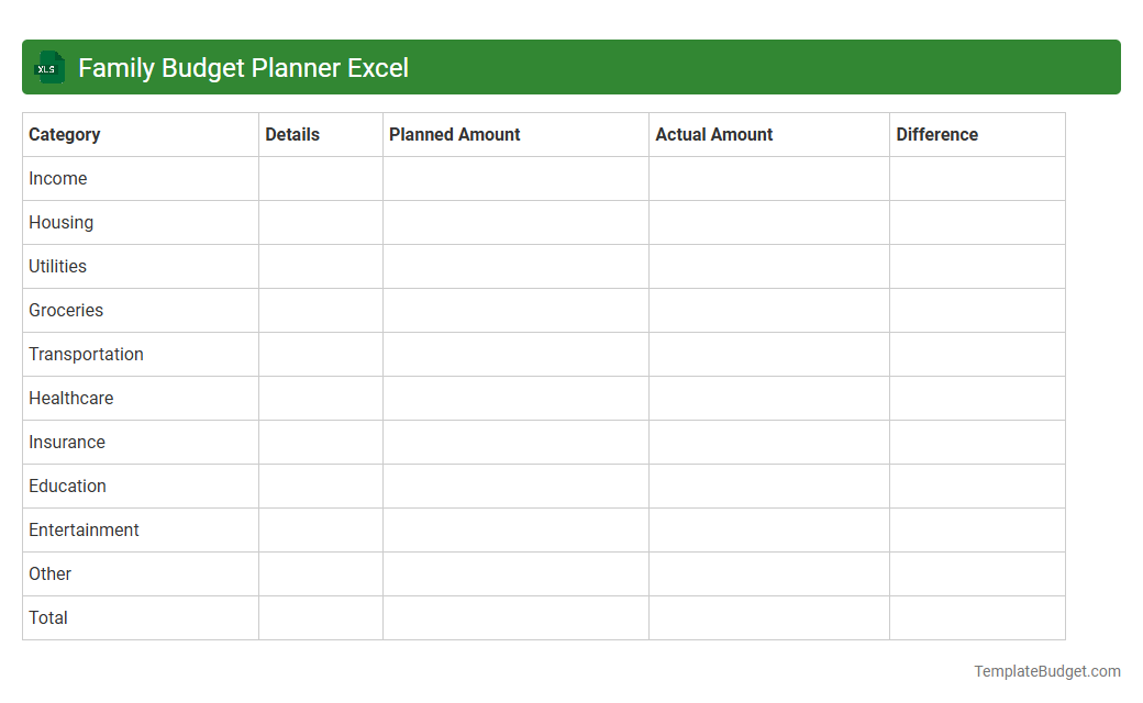 Family Budget Planner Excel
