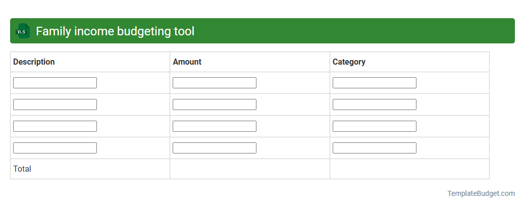 Family income budgeting tool