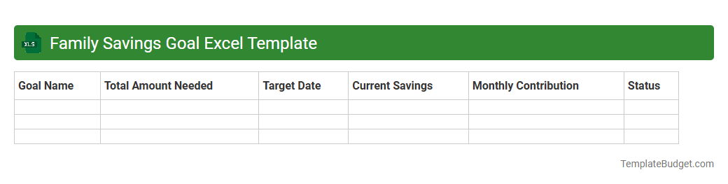 Family Savings Goal Excel Template
