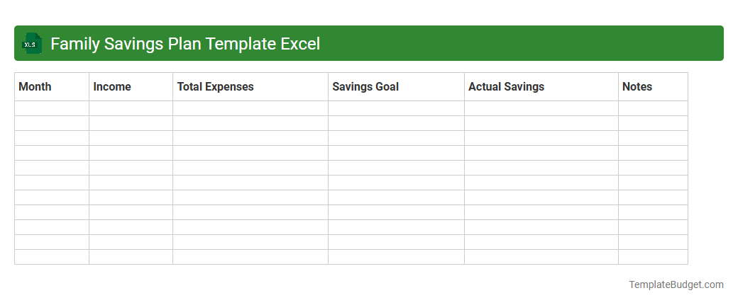 Family Savings Plan Template Excel