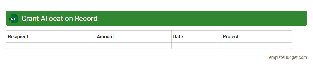Grant Allocation Record