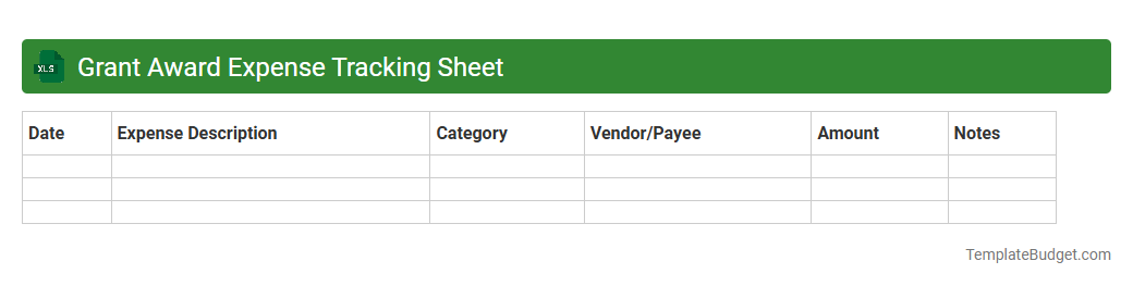 Grant Award Expense Tracking Sheet