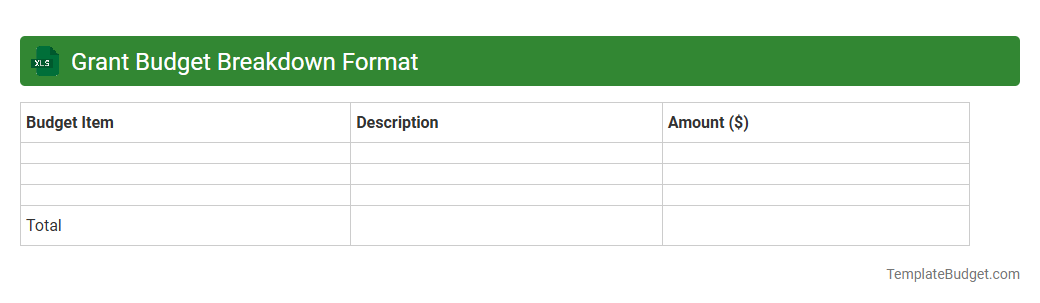 Grant Budget Breakdown Format