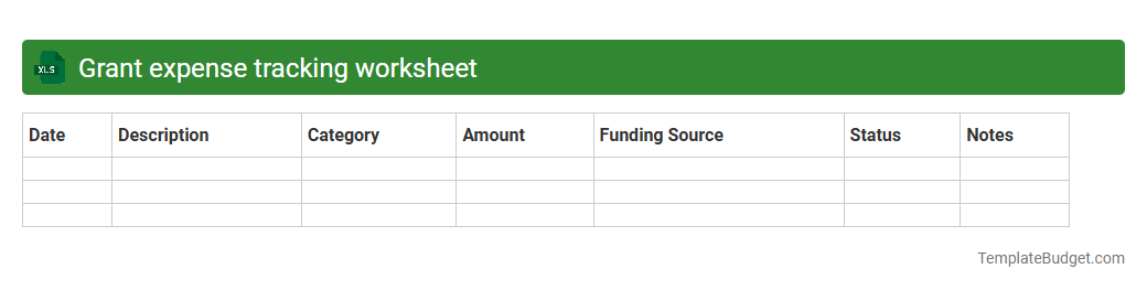 Grant expense tracking worksheet