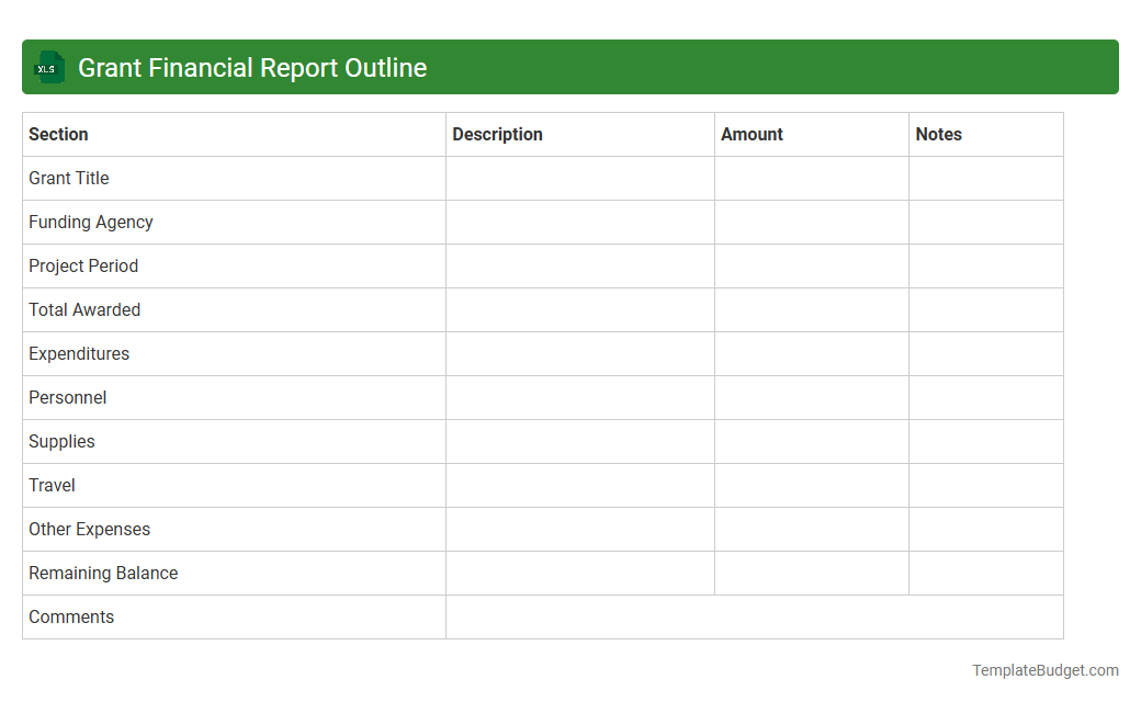 Grant Financial Report Outline
