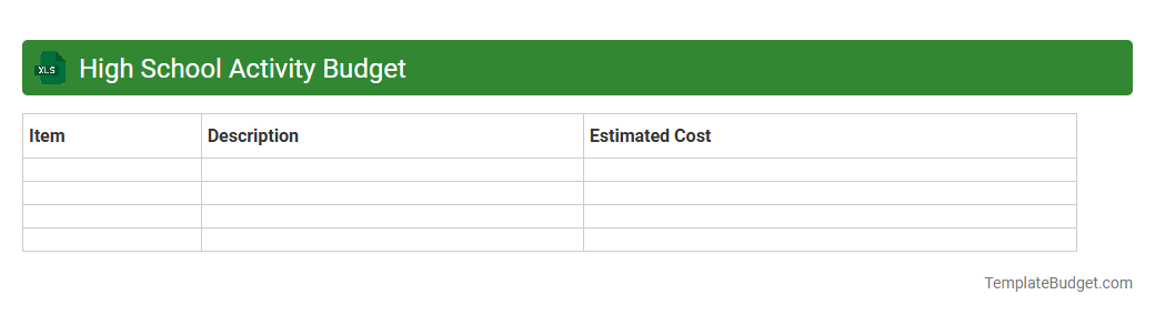 High School Activity Budget